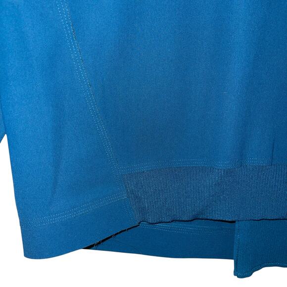 Vince. Pullover Teal Inverted Pleat Ribbed Accents Relax Fit Top - Picture 6 of 11
